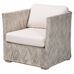 bali & pari Pava Woven Seagrass Bar Stool - Solid Mahogany Wood Stool with Textured Back, Coastal Boho Seating for Kitchen or Lounge, Bar Height